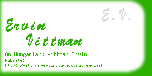 ervin vittman business card